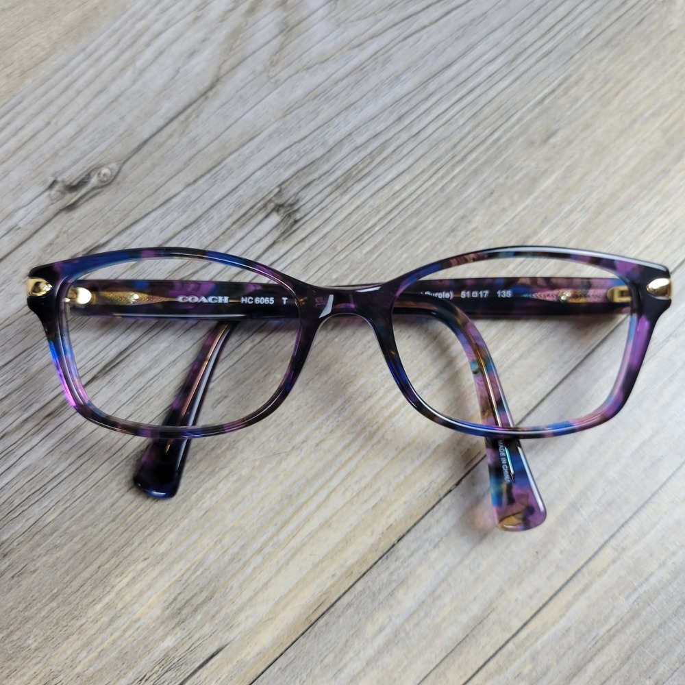 Coach Eyeglasses Frames HC 6065 L948 5288 Confetti Purple Womens 51-17-135 - Picture 7 of 13